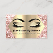 Diamond Rose Gold Glitzer Makeup Artist Lashes Visitenkarte (Vorderseite)