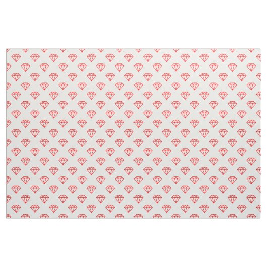 Diamond - Rot auf Weiß Stoff (Yard (91,4 cm))
