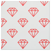Diamond - Rot auf Weiß Stoff (Muster)