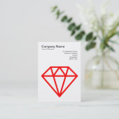 Diamond - Rot auf Weiß Visitenkarte (Stehend Vorderseite)