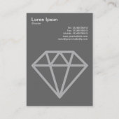 Diamond - Rot auf Weiß Visitenkarte (Rückseite)