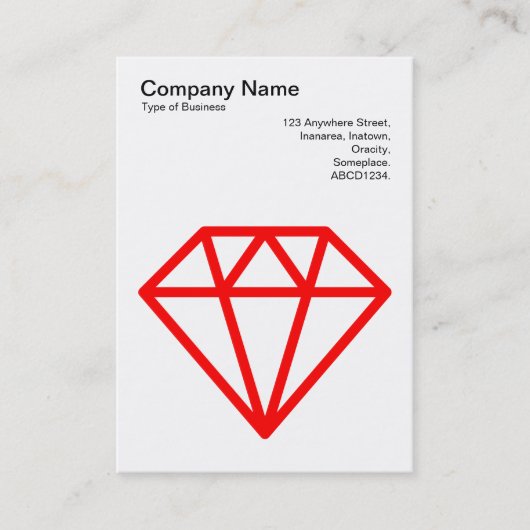 Diamond - Rot auf Weiß Visitenkarte (Vorderseite)