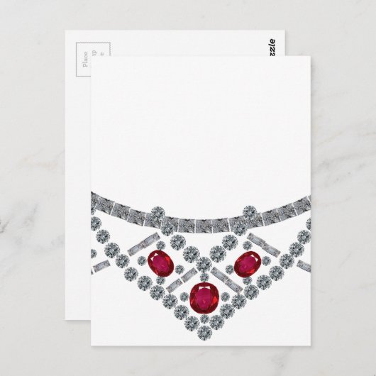 Diamond Ruby Necklace der 50er Jahre Postkarte (Vorne/Hinten)