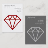Diamond - Ruby Red on White Visitenkarte (Vorne/Hinten)