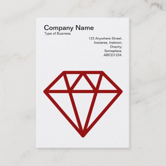 Diamond - Ruby Red on White Visitenkarte (Vorderseite)