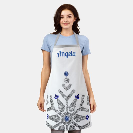 Diamond & Saphire Snowflake Winter Schürze (Getragen)