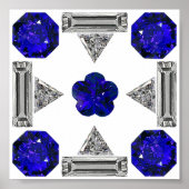 Diamond Sapphire Gemstone Art, blau Poster (Vorne)