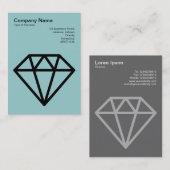 Diamond - Schwarz auf hellblau grau Visitenkarte (Vorne/Hinten)