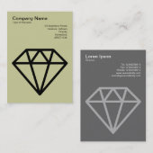 Diamond - Schwarz auf Light Khaki Visitenkarte (Vorne/Hinten)
