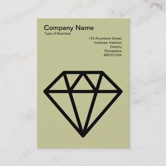 Diamond - Schwarz auf Light Khaki Visitenkarte (Vorderseite)
