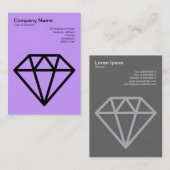 Diamond - Schwarz auf Lilac Visitenkarte (Vorne/Hinten)