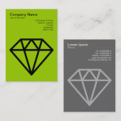 Diamond - Schwarz auf Marsisch Grün Visitenkarte (Vorne/Hinten)