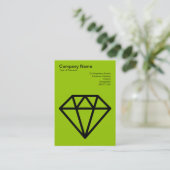 Diamond - Schwarz auf Marsisch Grün Visitenkarte (Stehend Vorderseite)