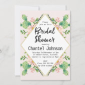 Diamond Shape Cactus Bridal Dusche Einladung (Vorderseite)