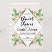 Diamond Shape Cactus Bridal Dusche Einladung (Vorne/Hinten)