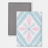 diamond shaped blue pattern magnet (Vorderseite/Rückseite)