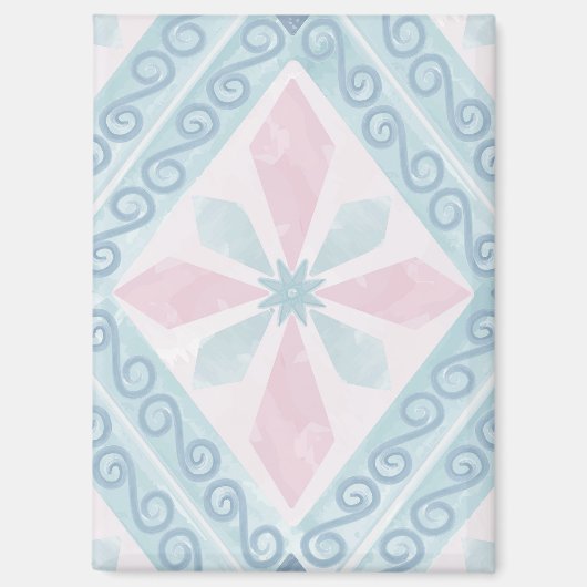 diamond shaped blue pattern magnet (Vorderseite)