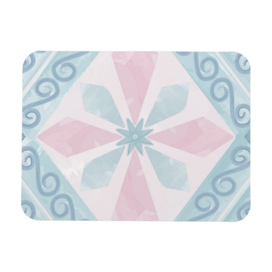 diamond shaped blue pattern magnet (Horizontal)