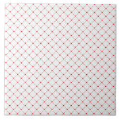 Diamond Shaped Red Heart & Line Art Fliese (Vorderseite)