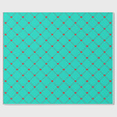 Diamond Shaped Red Heart & Line Art Geschenkpapier (Flach)