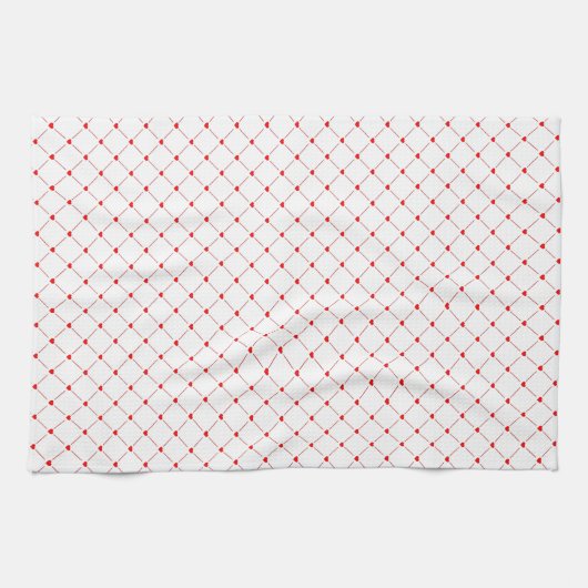 Diamond Shaped Red Heart & Line Art Geschirrtuch (Horizontal)