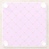 Diamond Shaped Red Heart & Line Art Glasuntersetzer (Rückseite)