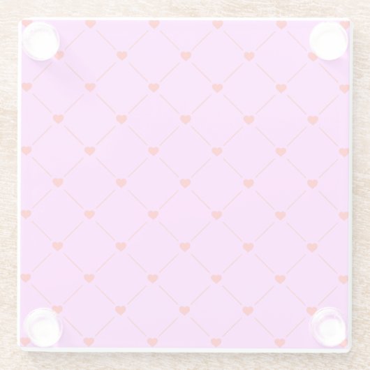 Diamond Shaped Red Heart & Line Art Glasuntersetzer (Rückseite)