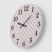 Diamond Shaped Red Heart & Line Art Große Wanduhr (Winkel)