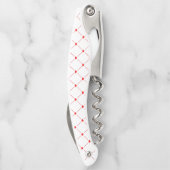 Diamond Shaped Red Heart & Line Art Kellnermesser (Rückseite)