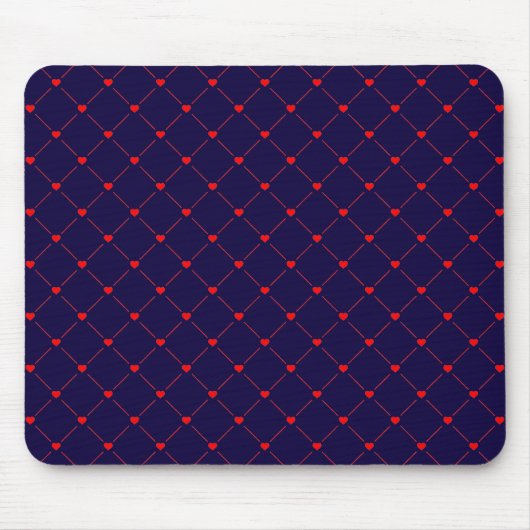 Diamond Shaped Red Heart & Line Art Mousepad (Vorne)