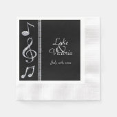 Diamond Shimmer Music Liebhaber von Black Wedding Serviette (Vorderseite)