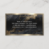 Diamond Shine | Schwarzer Marmor | Gold Metallic Visitenkarte (Rückseite)