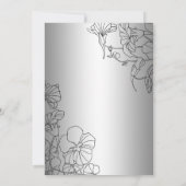 Diamond Silver Floral 60 Jahre Jubiläum Einladung (Rückseite)