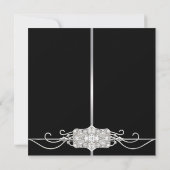 Diamond Silver und Black Foto Abschluss Einladung (Rückseite)