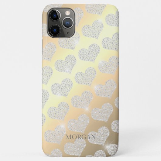 Diamond Small Heart Pattern, DIY Name, Gold Case-Mate iPhone Hülle (Rückseite)