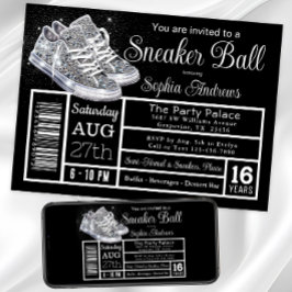 Diamond Sneaker Ball Geburtstagsparty Einladung