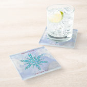 Diamond Snowflake Glasuntersetzer (Schrägansicht)