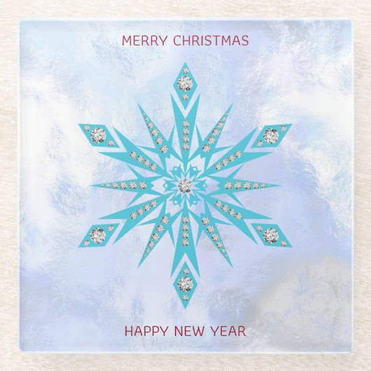 Diamond Snowflake Glasuntersetzer (Vorderseite)