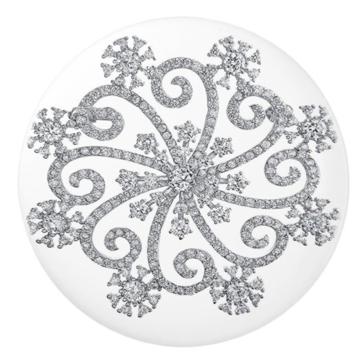 Diamond Snowflake Keramik Pull Keramikknauf (Vorderseite)