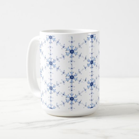 Diamond Snowflake Pattern Kaffeetasse (Vorderseite Links)