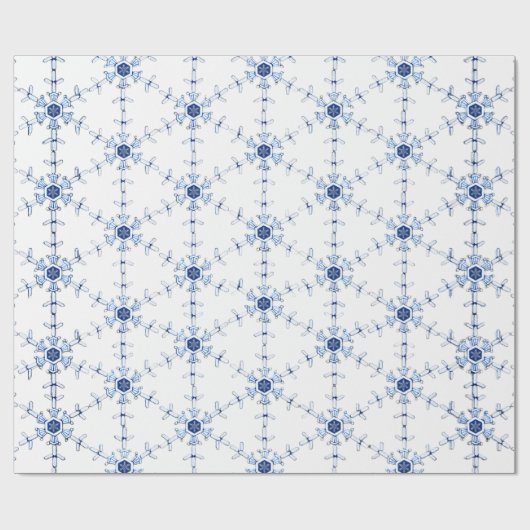 Diamond Snowflake Pattern Wrapping Paper Geschenkpapier (Flach)