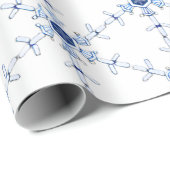Diamond Snowflake Pattern Wrapping Paper Geschenkpapier (Rolleneckpunkt)