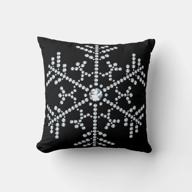 Diamond Snowflake Throw Kissen (Vorderseite)
