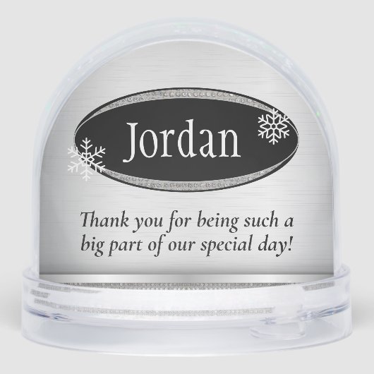 Diamond Snowflake Wedding Schneekugeln (Rückseite)