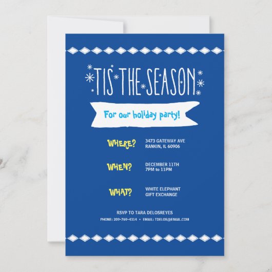 Diamond Snowflake Whoville Urlaub Einladung (Vorderseite)