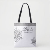 Diamond Snowflake Winter Wedding Bride Tasche (Vorderseite)