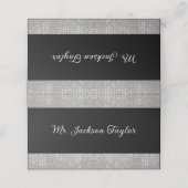 Diamond Snowflake Winter Wedding Empfang Platzkarte (Außenseite Aufgefaltet)