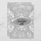 Diamond Snowflake Winter Wonderland Sweet 16 Einladung (Vorne/Hinten)