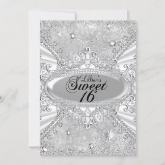 Diamond Snowflake Winter Wonderland Sweet 16 Einladung