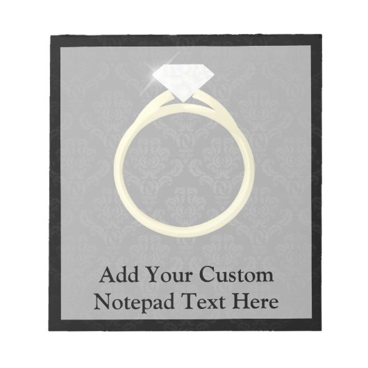 Diamond Solitaire Ring Notizblock (Vorderseite)